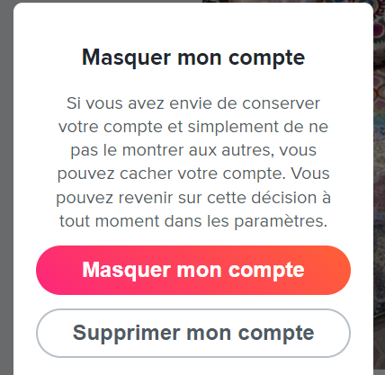 supprimer compte tinder